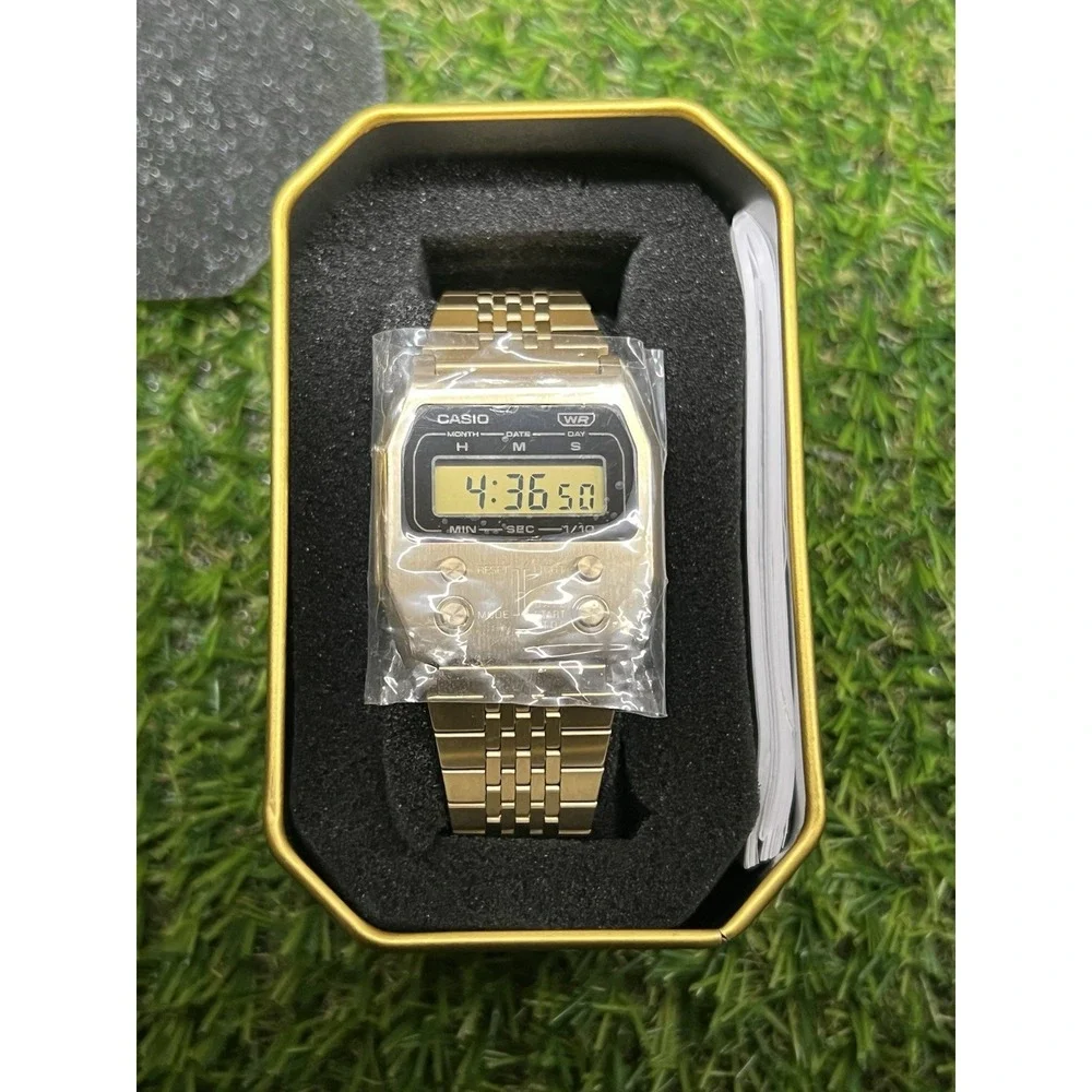 Casio Vintage Digital Stainless Steel Casual Quartz A1100G-5VT Gold Unisex Watch